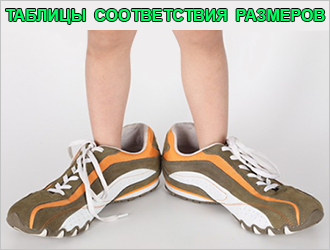 ТАБЛИЦЫ СООТВЕТСТВИЯ РАЗМЕРОВ